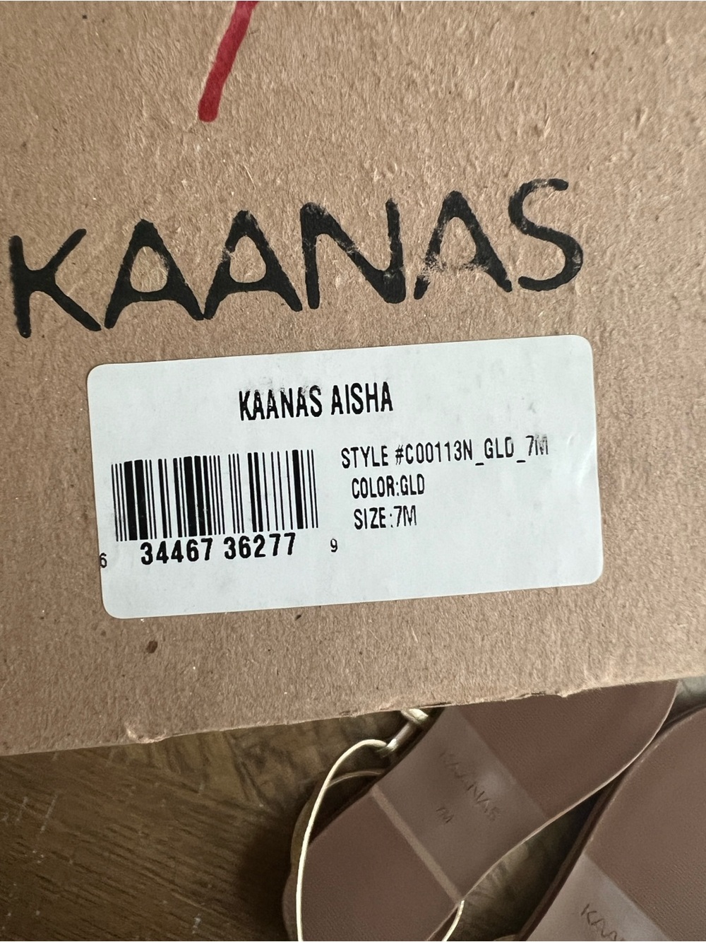 NIB Kaanas Aisha Strappy Gladiator Sandal in Gold - Picture 10 of 10